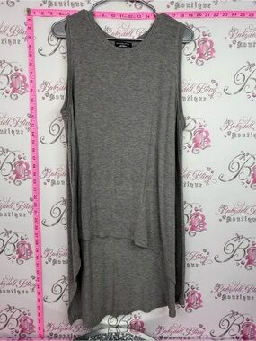 cha cha vente Gray Sleeveless Draped High-Low Tunic tank or dress